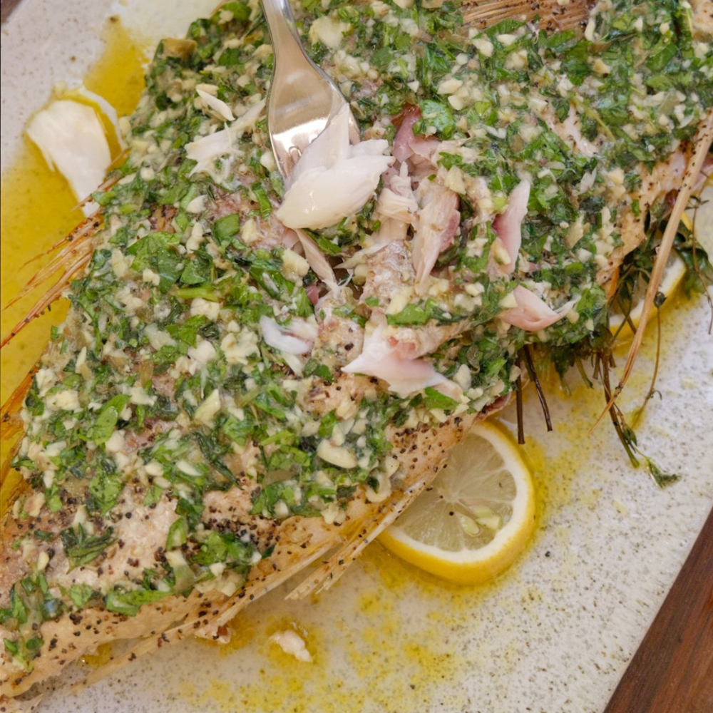 Stuffed Snapper with Herb Butter