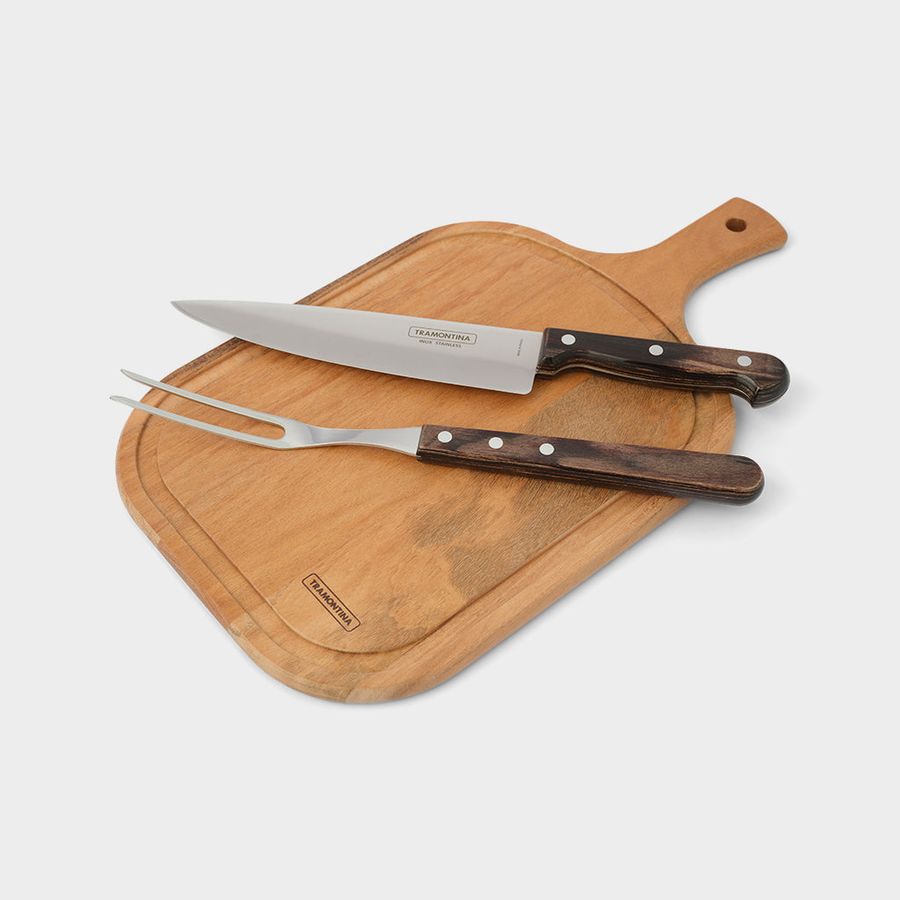 Sold at Auction: Tramontina Knife Set in Wood Block