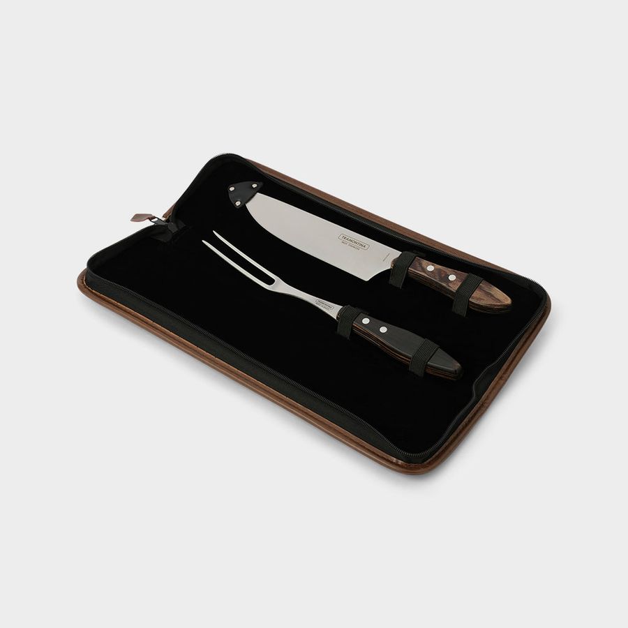 Tramontina 3 Piece Carving Set with Leather Pouch