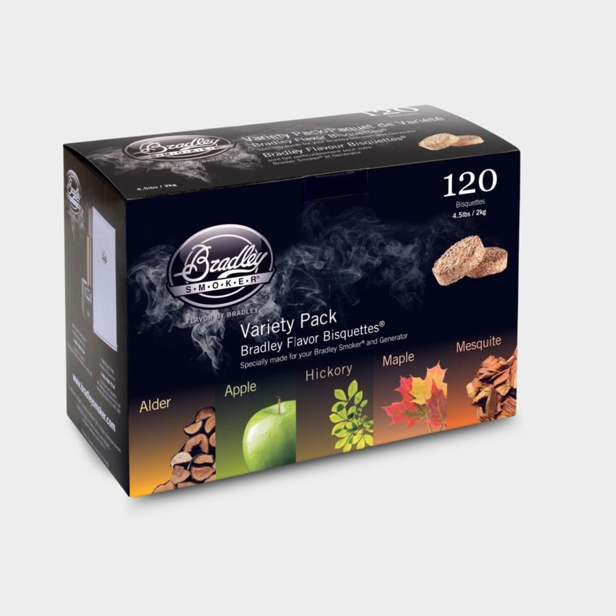 BRADLEY SMOKER BISQUETTES, 5 FLAVOUR VARIETY PACK